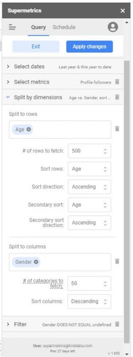 Datos sexo y edad followers Instagram vía API