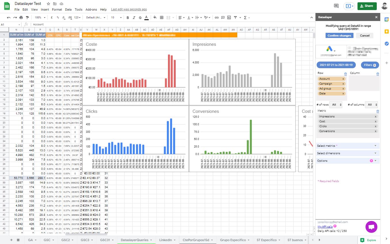 Dataslayer Dashboard Ecommerce