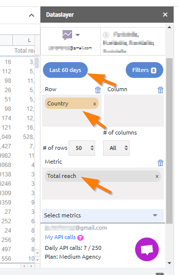 Exportar datos de Alcance por países