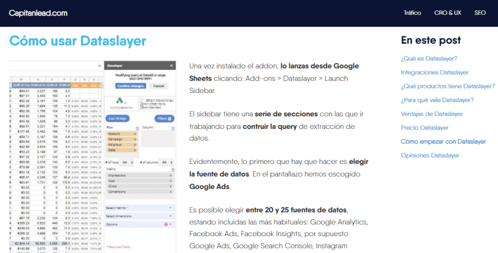 Cómo usar Dataslayer
