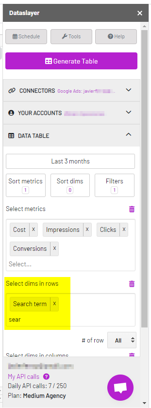Dataslayer Search Terms